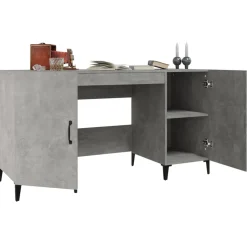 vidaXL Bureau 140x50x75 cm bewerkt hout betongrijs