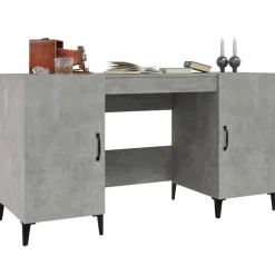 vidaXL Bureau 140x50x75 cm bewerkt hout betongrijs