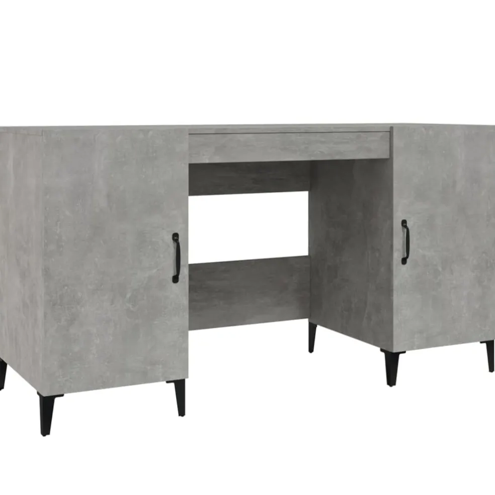 vidaXL Bureau 140x50x75 cm bewerkt hout betongrijs
