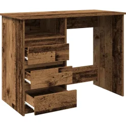 vidaXL Bureau 102x50x75 cm bewerkt hout oud houtkleurig