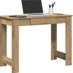 vidaXL Bureau 100x45x75 cm bewerkt hout artisanaal eikenkleur