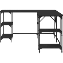 vidaXL Bureau 139x139x75 cm bewerkt hout zwart