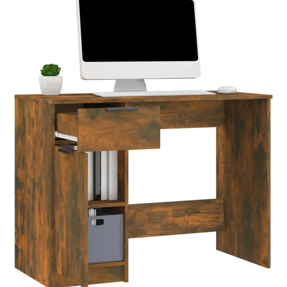 vidaXL Bureau 100x50x75 cm bewerkt hout sonoma eikenkleurig