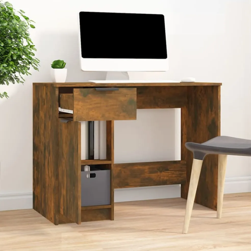 vidaXL Bureau 100x50x75 cm bewerkt hout sonoma eikenkleurig