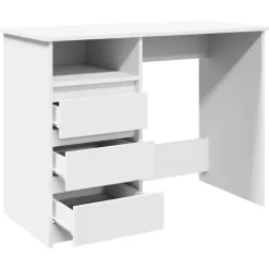 vidaXL Bureau 102x50x75 cm bewerkt hout wit