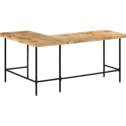 vidaXL Bureau 165x110x77 cm massief mangohout en ijzer