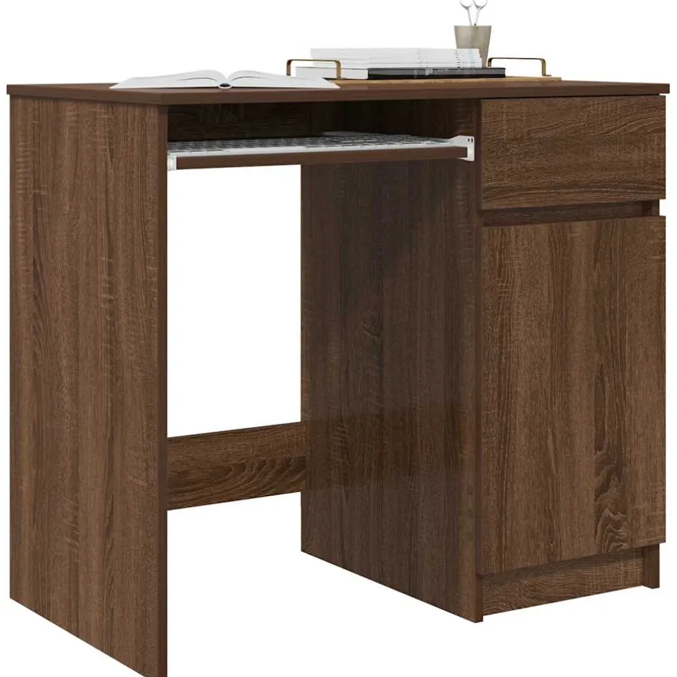 vidaXL Bureau 86x49x76 cm spaanplaat bruin eikenkleurig