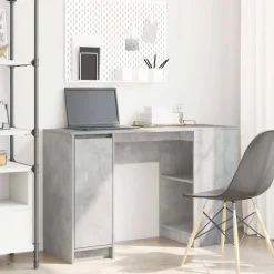 vidaXL Bureau 120x42x76 cm spaanplaat betongrijs