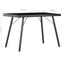 vidaXL Bureau 90x50x79 cm zwart
