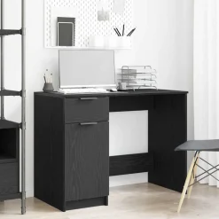 vidaXL Bureau Zwart Eiken Bewerkt hout 100 x 50 x 75 cm