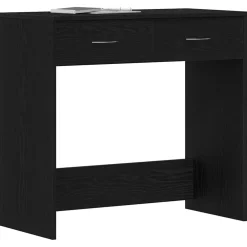 vidaXL Bureau Zwart Eiken Bewerkt hout 80 x 40 x 75 cm