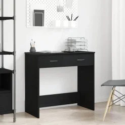 vidaXL Bureau Zwart Eiken Bewerkt hout 80 x 40 x 75 cm