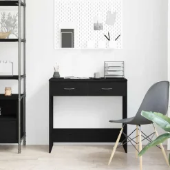 vidaXL Bureau Zwart Eiken Bewerkt hout 80 x 40 x 75 cm