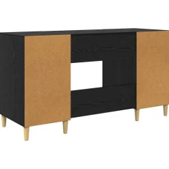 vidaXL Bureau Zwart Eiken Bewerkt hout 140 x 50 x 75 cm