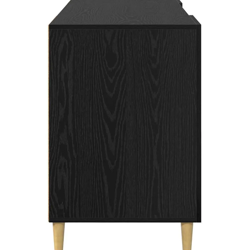 vidaXL Bureau Zwart Eiken Bewerkt hout 140 x 50 x 75 cm