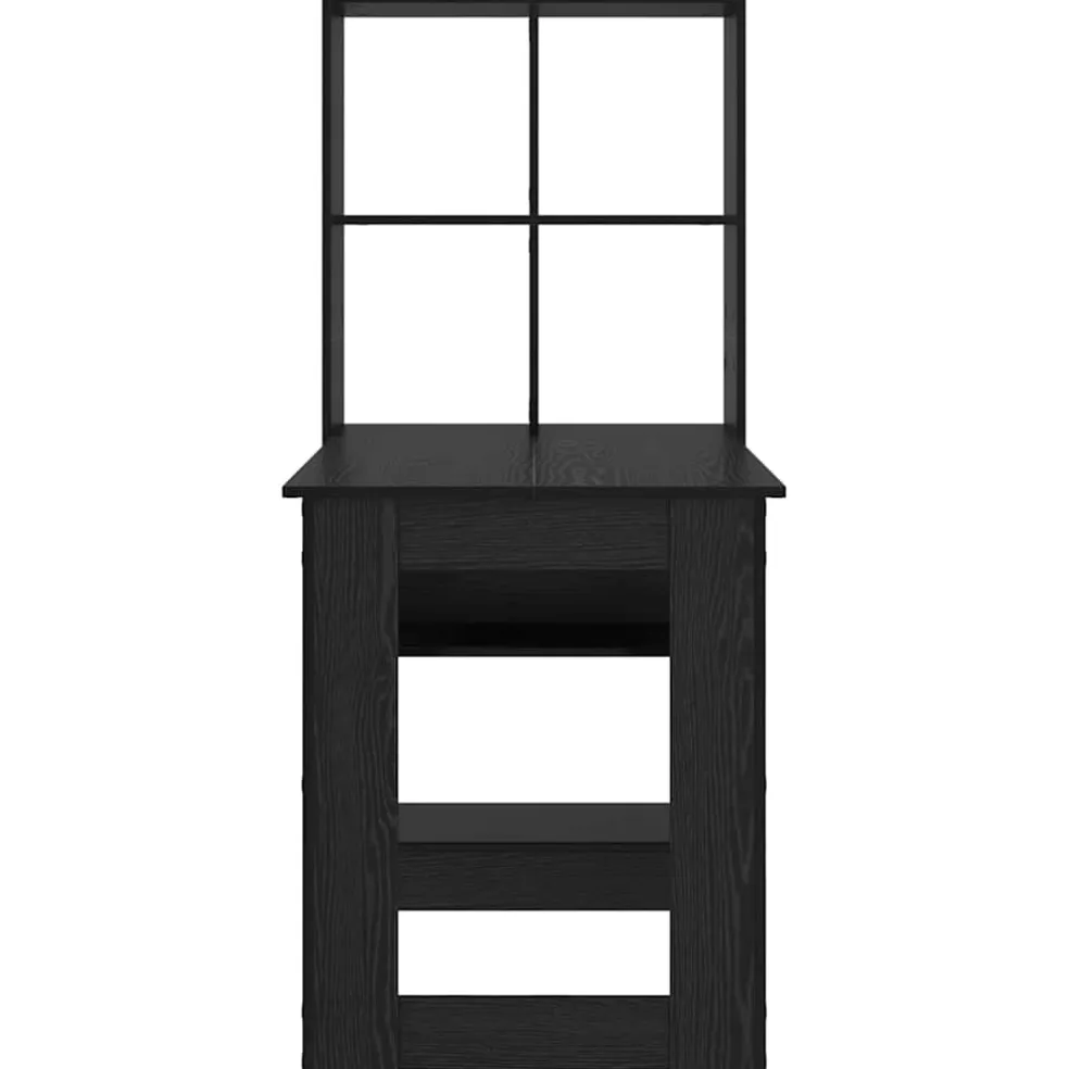 vidaXL Bureau Zwart Eiken Bewerkt hout 122 x 67 x 145 cm
