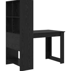 vidaXL Bureau Zwart Eiken Bewerkt hout 122 x 67 x 145 cm