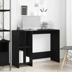 vidaXL Bureau Zwart Eiken Bewerkt hout 102,5 x 35 x 75 cm
