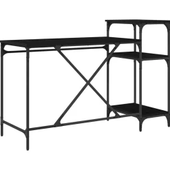 vidaXL Bureau Zwart Eiken Bewerkt hout 135 x 50 x 90 cm