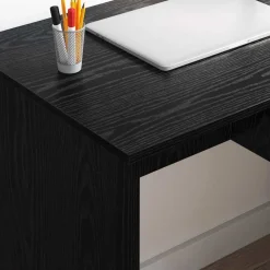 vidaXL Bureau Zwart Eiken 90 x 49 x 75 cm Bewerkt hout