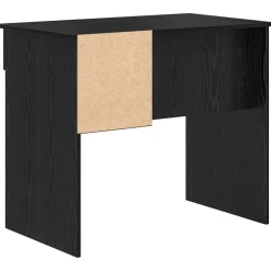vidaXL Bureau Zwart Eiken 90 x 49 x 75 cm Bewerkt hout