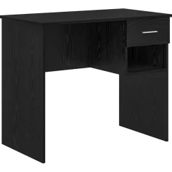 vidaXL Bureau Zwart Eiken 90 x 49 x 75 cm Bewerkt hout