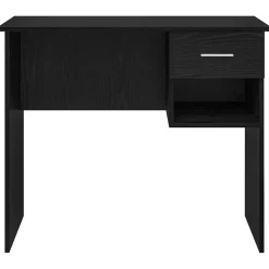 vidaXL Bureau Zwart Eiken 90 x 49 x 75 cm Bewerkt hout