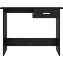 vidaXL Bureau Zwart Eiken 100 x 50 x 76 cm Bewerkt hout