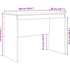 vidaXL Bureau Zwart Eiken 145.5 x 50 x 127 cm 2 st