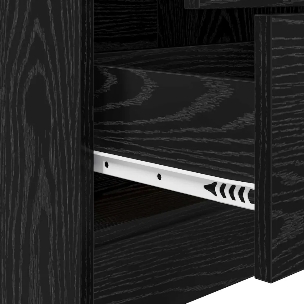 vidaXL Bureau Zwart Eiken 145.5 x 50 x 127 cm 2 st