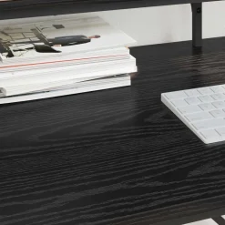 vidaXL Bureau Zwart Eiken 100 x 50 x 90 cm Bewerkt hout