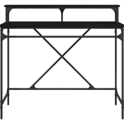vidaXL Bureau Zwart Eiken 100 x 50 x 90 cm Bewerkt hout