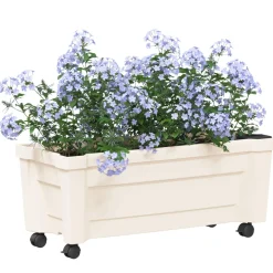 vidaXL Calypso plantenbak met wielen PP Wit