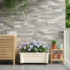 vidaXL Calypso plantenbak met wielen PP Wit