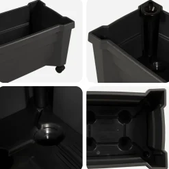 vidaXL Calypso plantenbak met wielen PP Antraciet