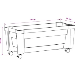 vidaXL Calypso plantenbak met wielen PP Grijs