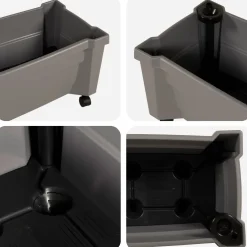 vidaXL Calypso plantenbak met wielen PP Grijs