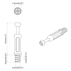 vidaXL Cam Lock Bout 2 st Zilver en Zwart M6 x 40 mm Metaal