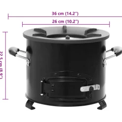 vidaXL Camping houtkachel 36x26x22,5 cm metaal zwart