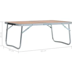 vidaXL Campingtafel inklapbaar 60x40 cm aluminium bruin