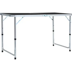 vidaXL Campingtafel inklapbaar 120x60 cm aluminium grijs