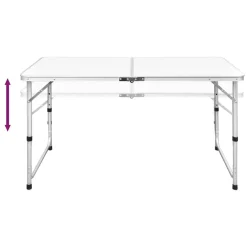 vidaXL Campingtafel inklapbaar en verstelbaar 120x60 cm aluminium