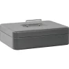 vidaXL Cash Box met slot Donkergrijs 30 x 24 x 9 cm Staal