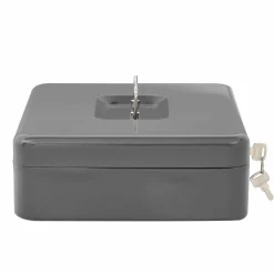 vidaXL Cash Box met slot Donkergrijs 30 x 24 x 9 cm Staal