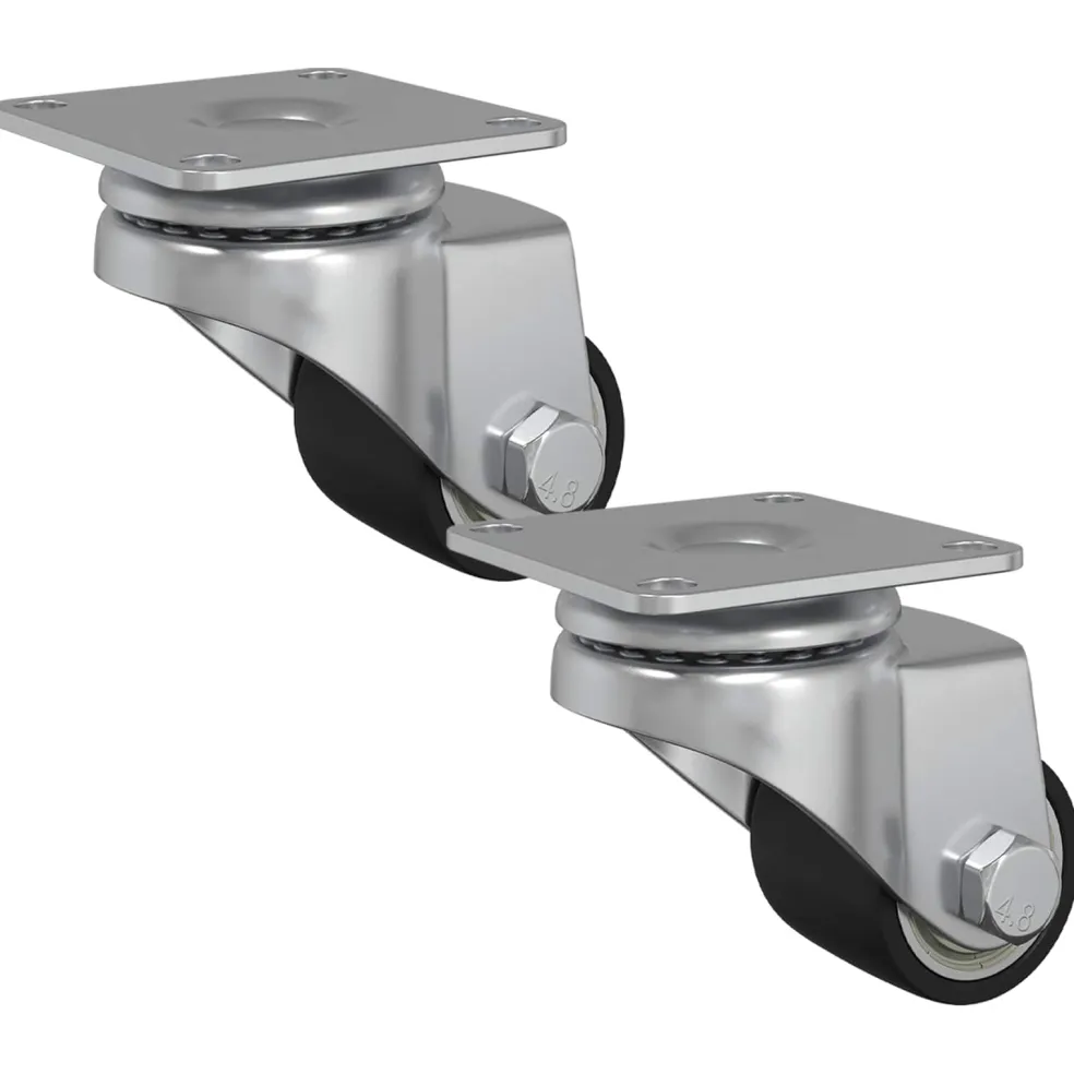 vidaXL Caster 2 st Zilver 44,1 x 44,1 x 1,95 mm Nylon