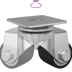 vidaXL Caster 2 st Zilver 44,1 x 44,1 x 1,95 mm Nylon