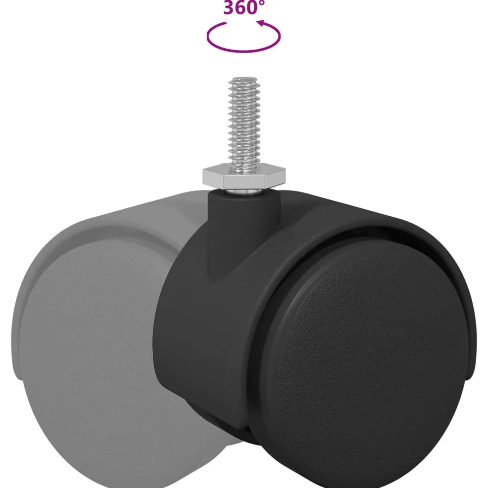 vidaXL Caster 2 st Zwart en Zilver 40,1 x 40,1 x 37,8 mm Ijzer en PP