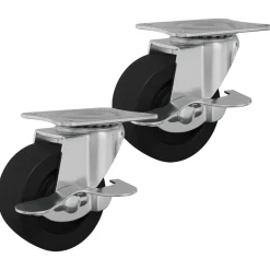 vidaXL Caster 2 st Zwart en zilver 50,7 x 50,7 x 24,4 mm IJs en nylon