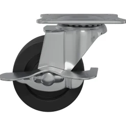 vidaXL Caster 2 st Zwart en zilver 50,7 x 50,7 x 24,4 mm IJs en nylon