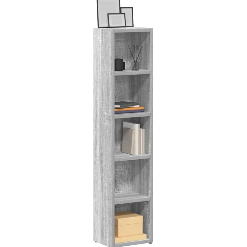 vidaXL CD-kasten 2st 21x16x93,5cm bewerkt hout grijs sonoma eikenkleur